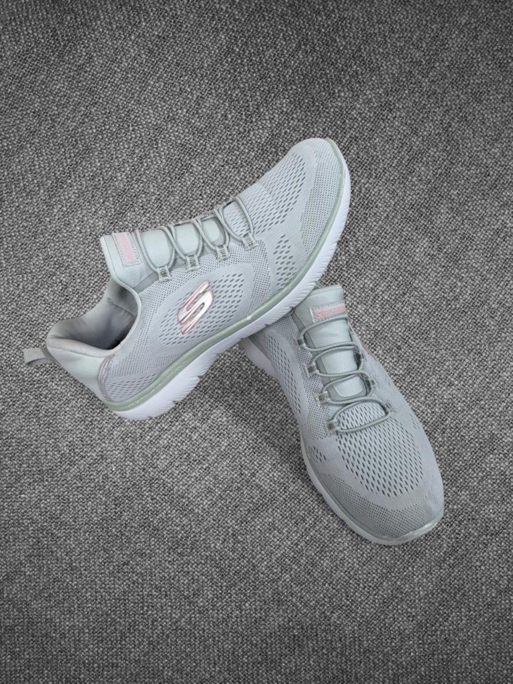 Skechers Summits Slip-On Walking Sneakers Gray Pink Size 10